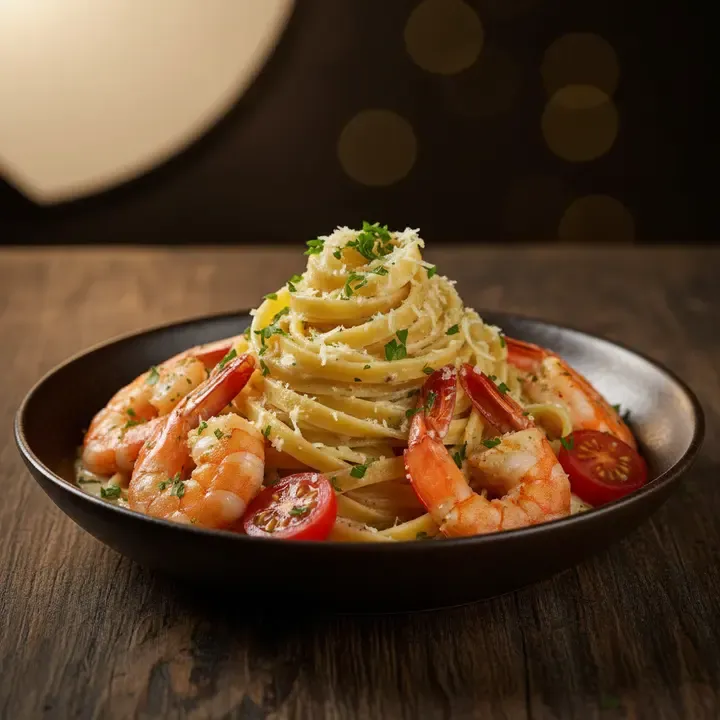 Tagliatelles aux crevettes